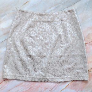 Vintage Express Metallic Brocade Floral Mini Skirt